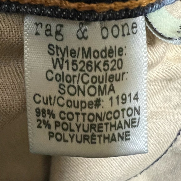 Rag & Bone Mid Rise Slim Leg Capri Blue Denim Jeans - Size 25 - Picture 10 of 13